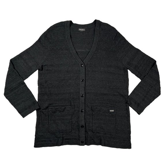 Eddie Bauer Other - Eddie Bauer Sweater Men’s Long Sleeve Knit V-Neck Cotton Blend Cardigan Gray M